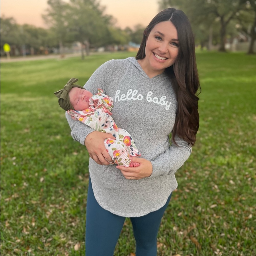 Hello Baby lightweight hooded sweater